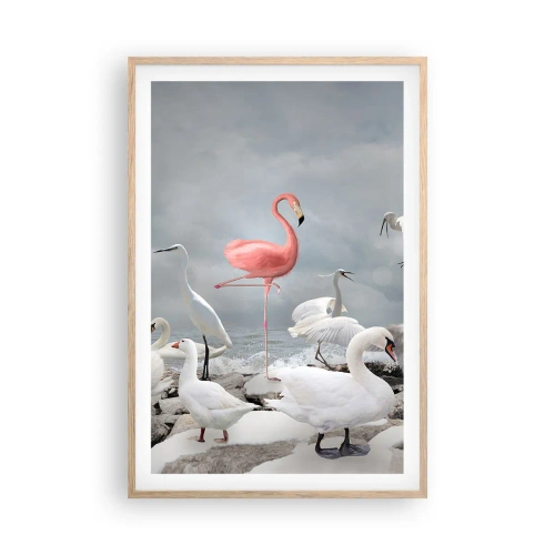 Affiche dans un chêne clair - Poster - Comment suis-je arrivé là? - 61x91 cm