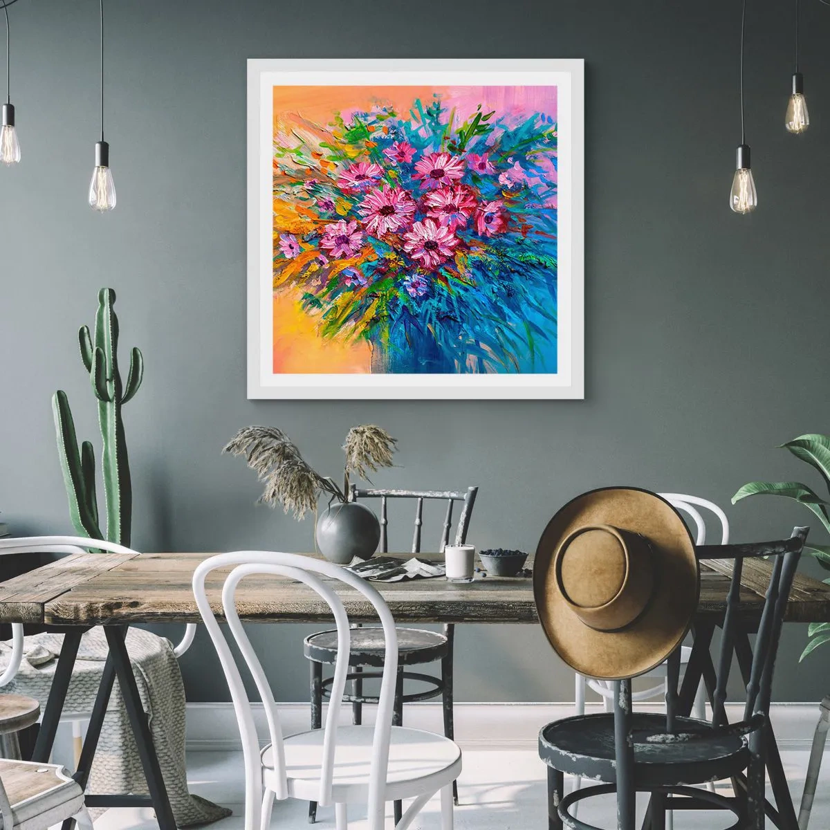 Affiche dans un cadre blanc - Poster - Énergie de la vie - 40x40 cm