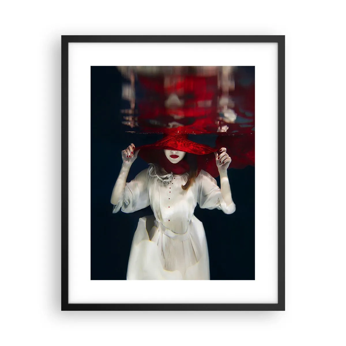 Affiche dans un cadre noir - Poster - Femme mystérieuse - 40x50 cm