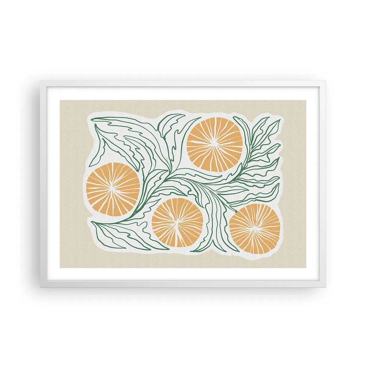 Affiche dans un cadre blanc - Poster - Ethnique avec une pointe d'abstraction - 70x50 cm