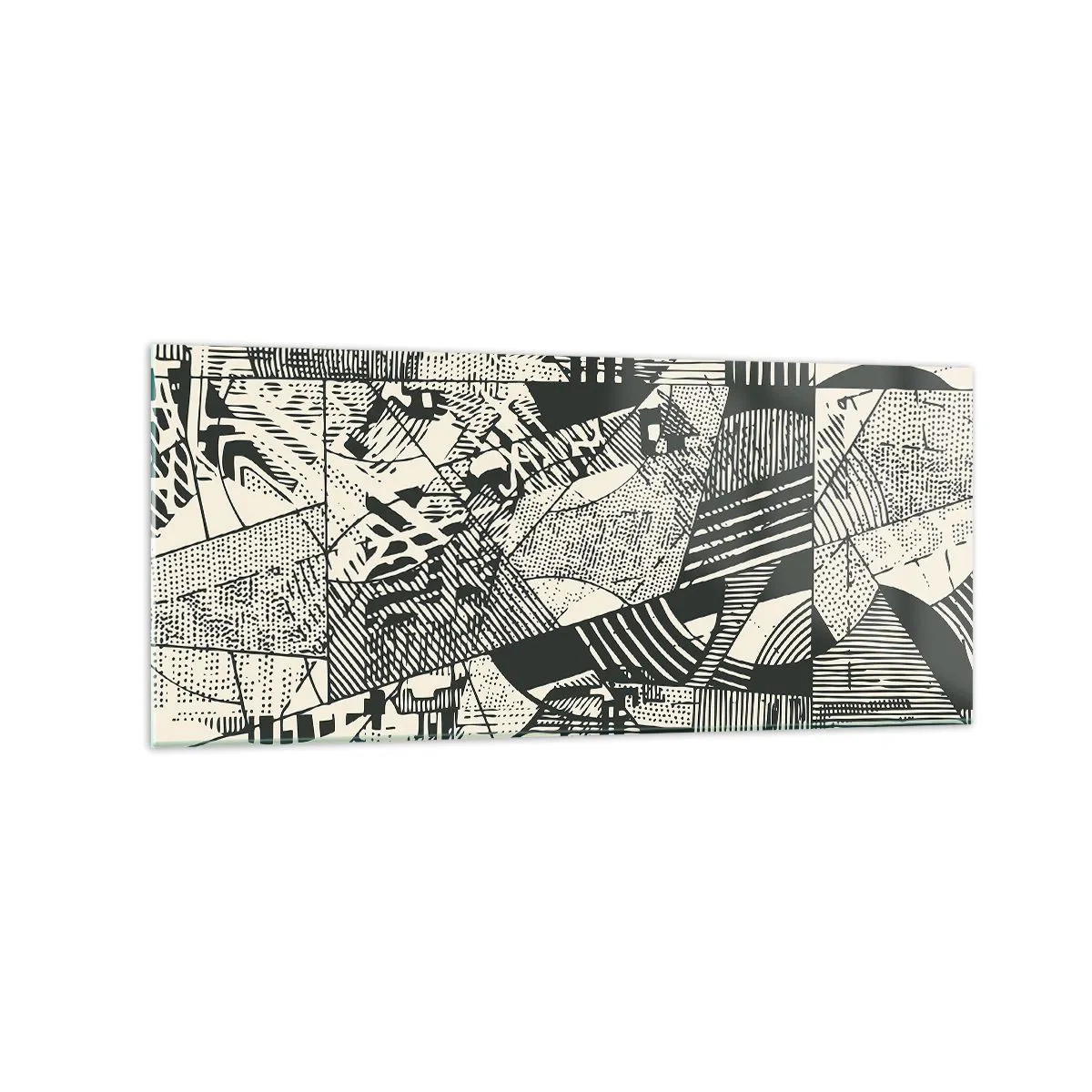 Impression sur verre - Image sur verre - Motifs géométriques abstraits dans des tons de vert sur fond clair - 120x50cm - Dynamique du modernisme - Décoration murale moderne pour le salon et la chambre ARTTOR