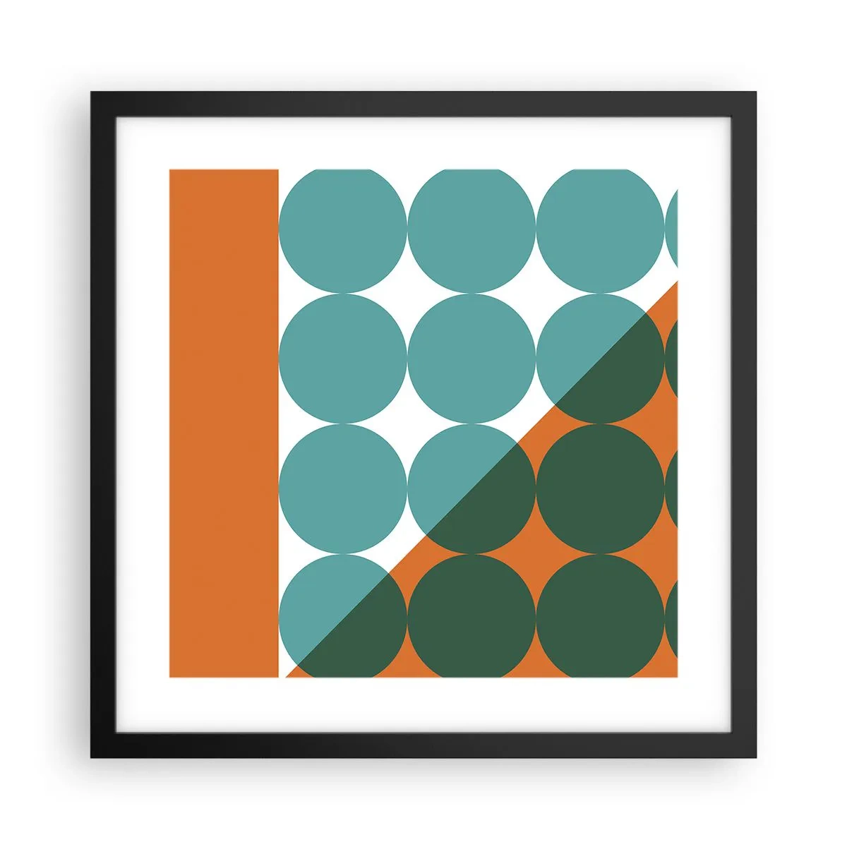 Affiche dans un cadre noir - Poster - En haut et en diagonale - 40x40 cm