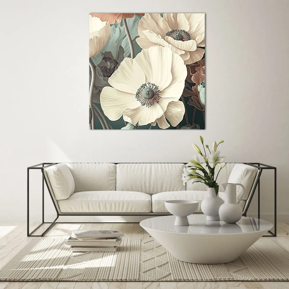 Impression sur verre - Image sur verre - Le murmure des coquelicots - 30x30 cm