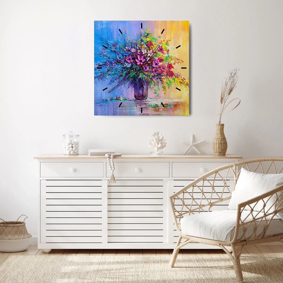 Horloge murale - Pendule murale - Cadeau d'été de la prairie - 30x30 cm