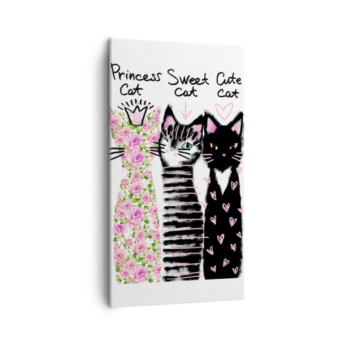 Impression sur toile - Image sur toile - Il y avait trois chats - 45x80 cm