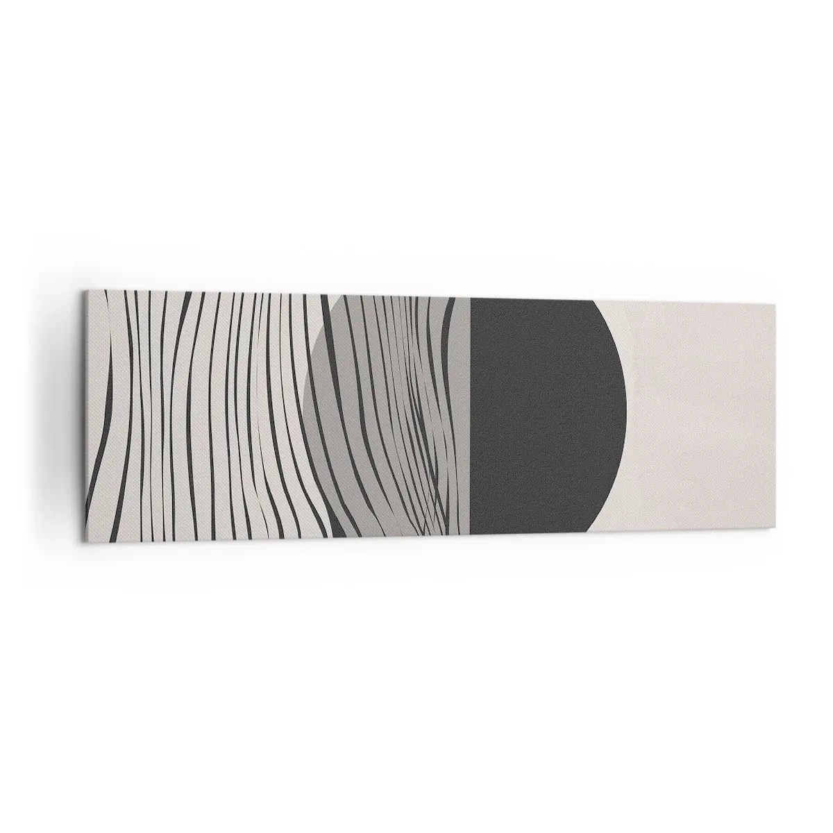 Impression sur toile - Image sur toile - Lignes abstraites et formes géométriques aux couleurs douces - 160x50cm - Demi composition - Décoration murale moderne pour le salon et la chambre ARTTOR