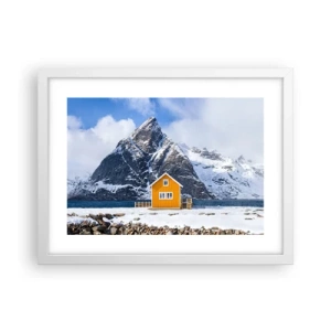 Affiche dans un cadre blanc - Poster - Vacances scandinaves - 40x30 cm