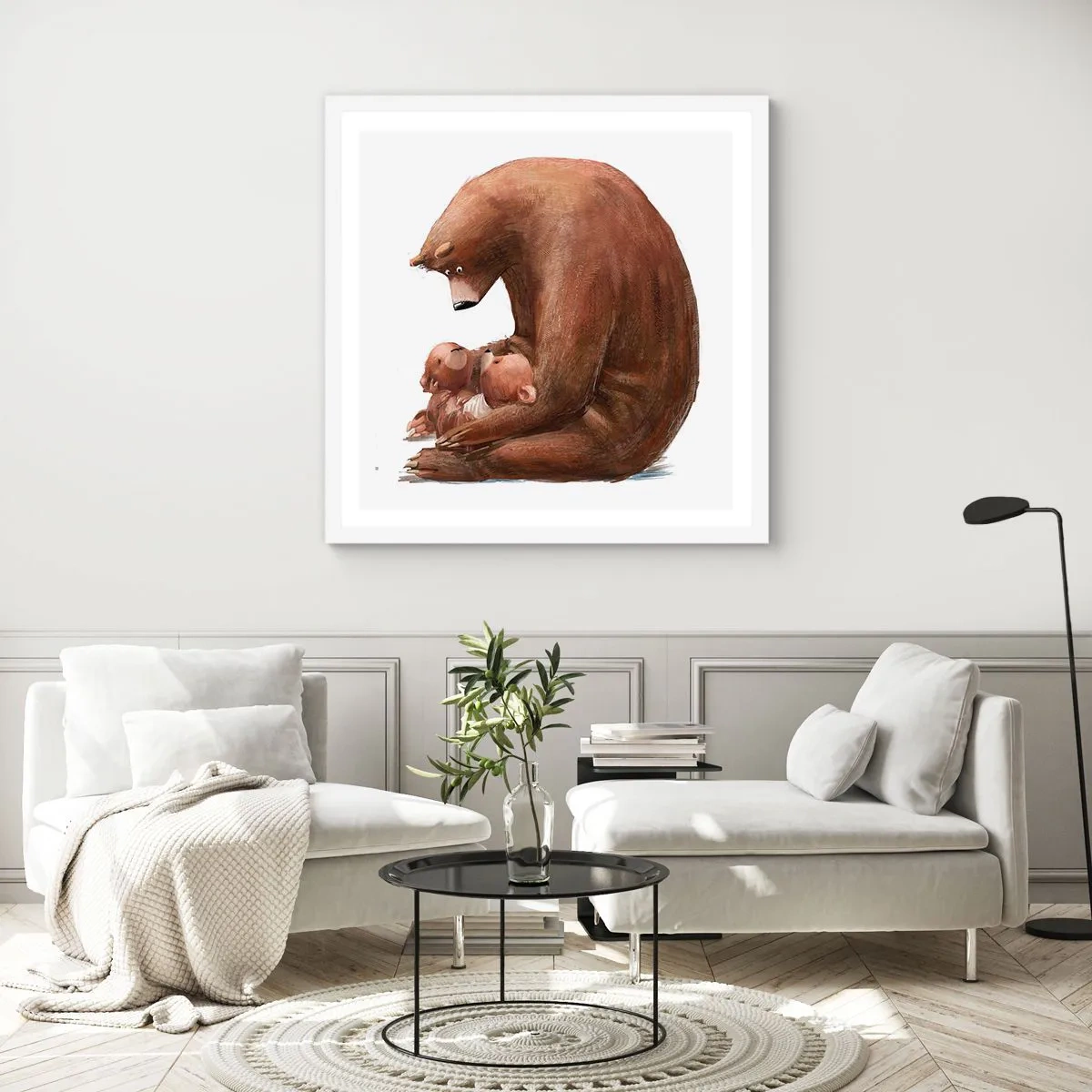 Affiche dans un cadre blanc - Poster - Faites de beaux rêves les enfants - 30x30 cm