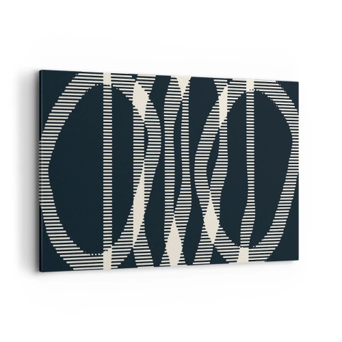 Impression sur toile - Image sur toile - Lignes géométriques dans des tons clairs sur un fond sombre - 120x80cm - Une tentative de briser l'obscurité - Décoration murale moderne pour le salon et la chambre ARTTOR