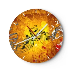 Horloge murale - Pendule murale - Que la musique coule - 40x40 cm