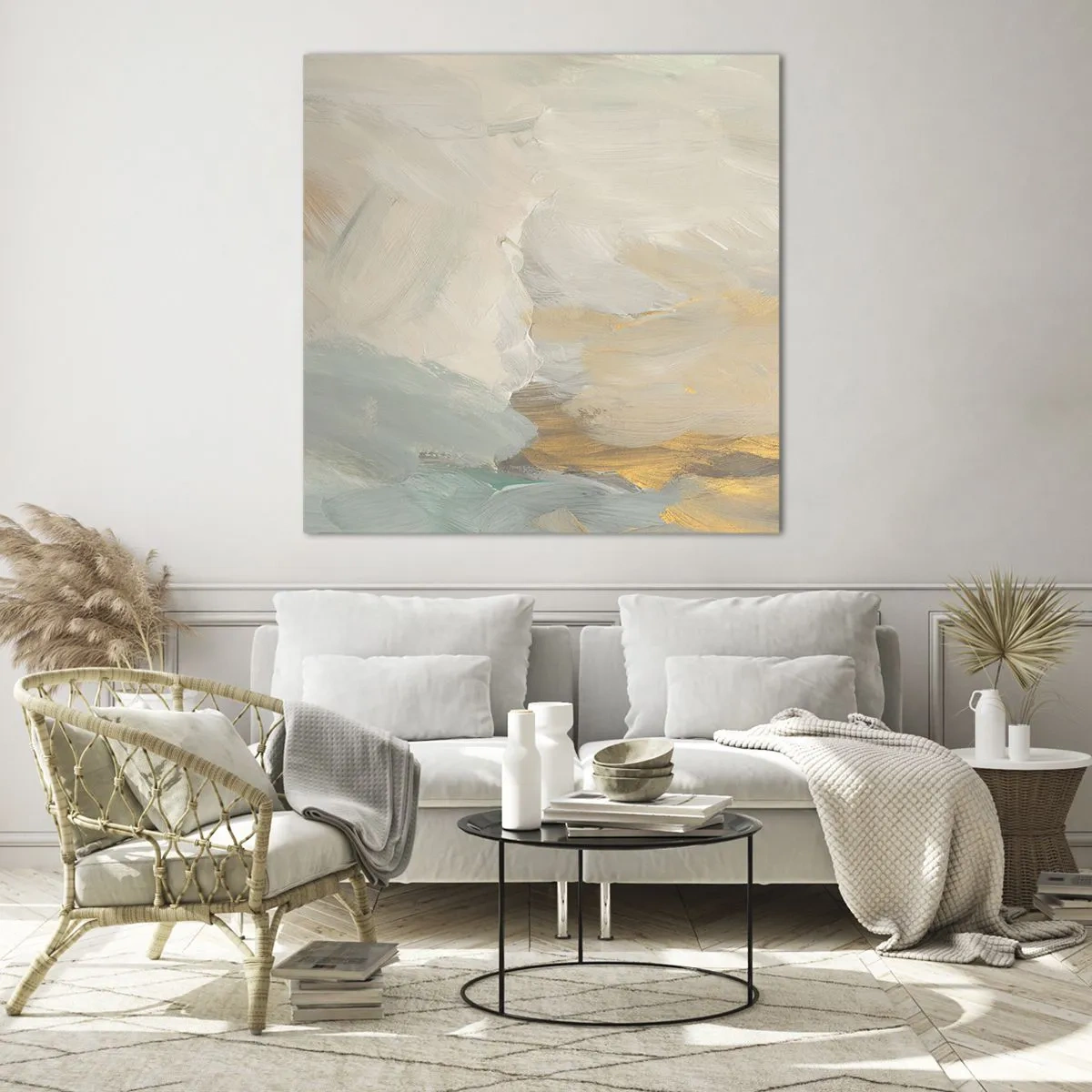 Impression sur verre - Image sur verre - Abstraction – le pays de la douceur - 70x70 cm