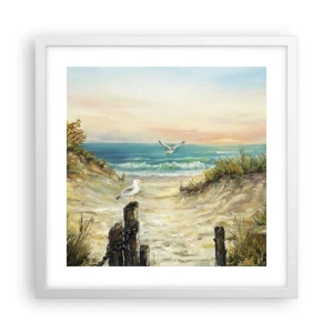 Affiche dans un cadre blanc - Poster - Retraite au calme - 40x40 cm