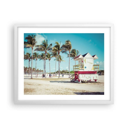 Affiche dans un cadre blanc - Poster - Une belle journée devant toi - 50x40 cm