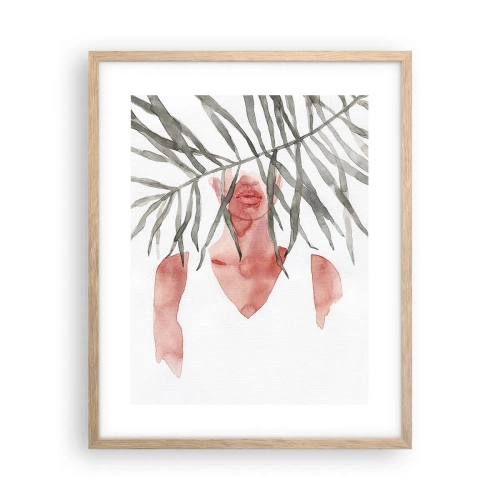 Affiche dans un chêne clair - Poster - Dame des tropiques - 40x50 cm