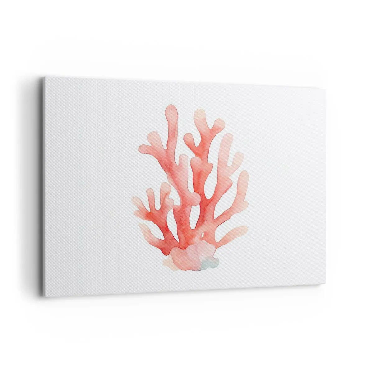 Impression sur toile - Image sur toile - Une illustration subtile de corail dans des tons pastel - 100x70cm - Corail couleur corail - Décoration murale moderne pour le salon et la chambre ARTTOR