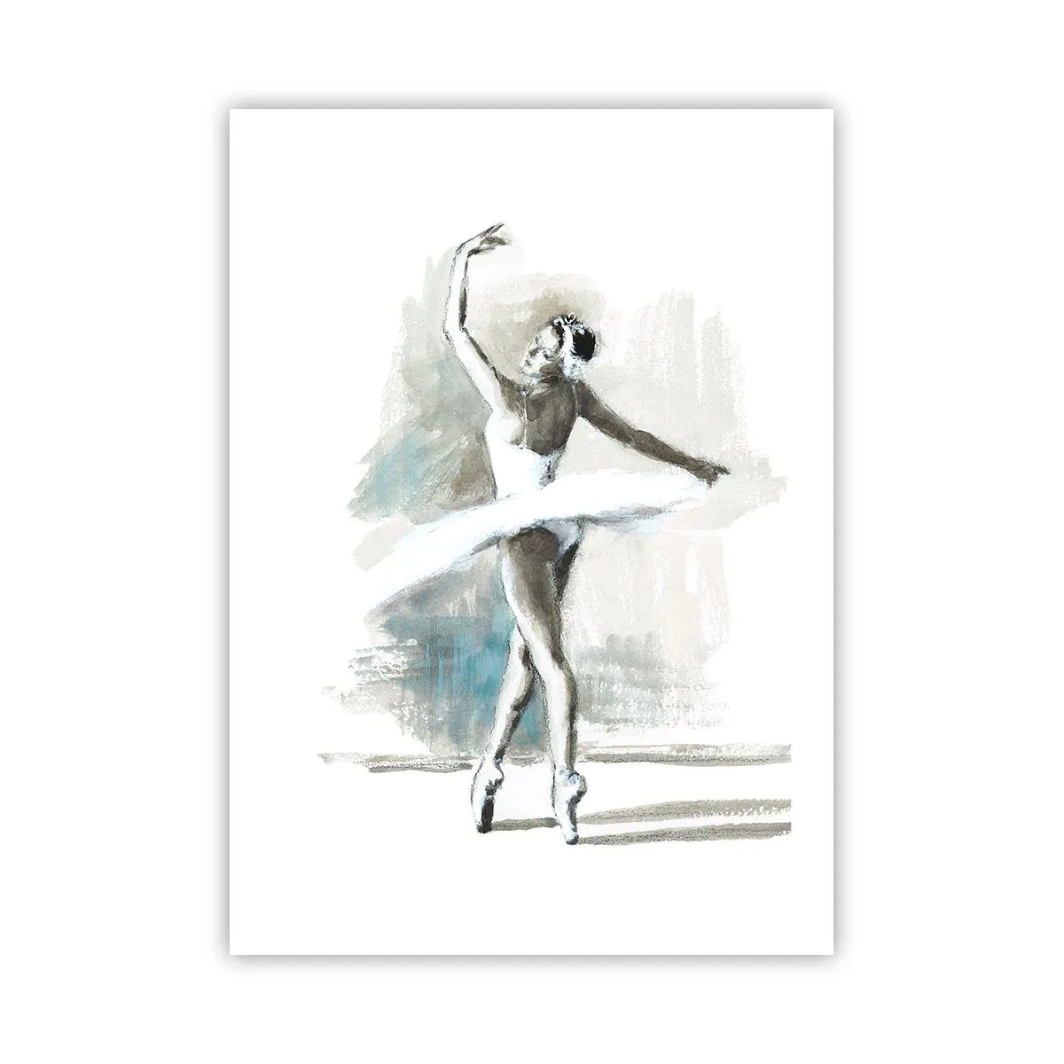 Affiche - Poster - Une danseuse de ballet en robe blanche se produisant - 50x70cm - Enchantement du cygne - Décoration murale moderne pour le salon et la chambre ARTTOR