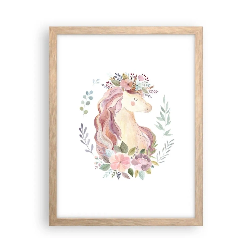 Affiche dans un chêne clair - Poster - Invitation au monde des contes de fées - 30x40 cm