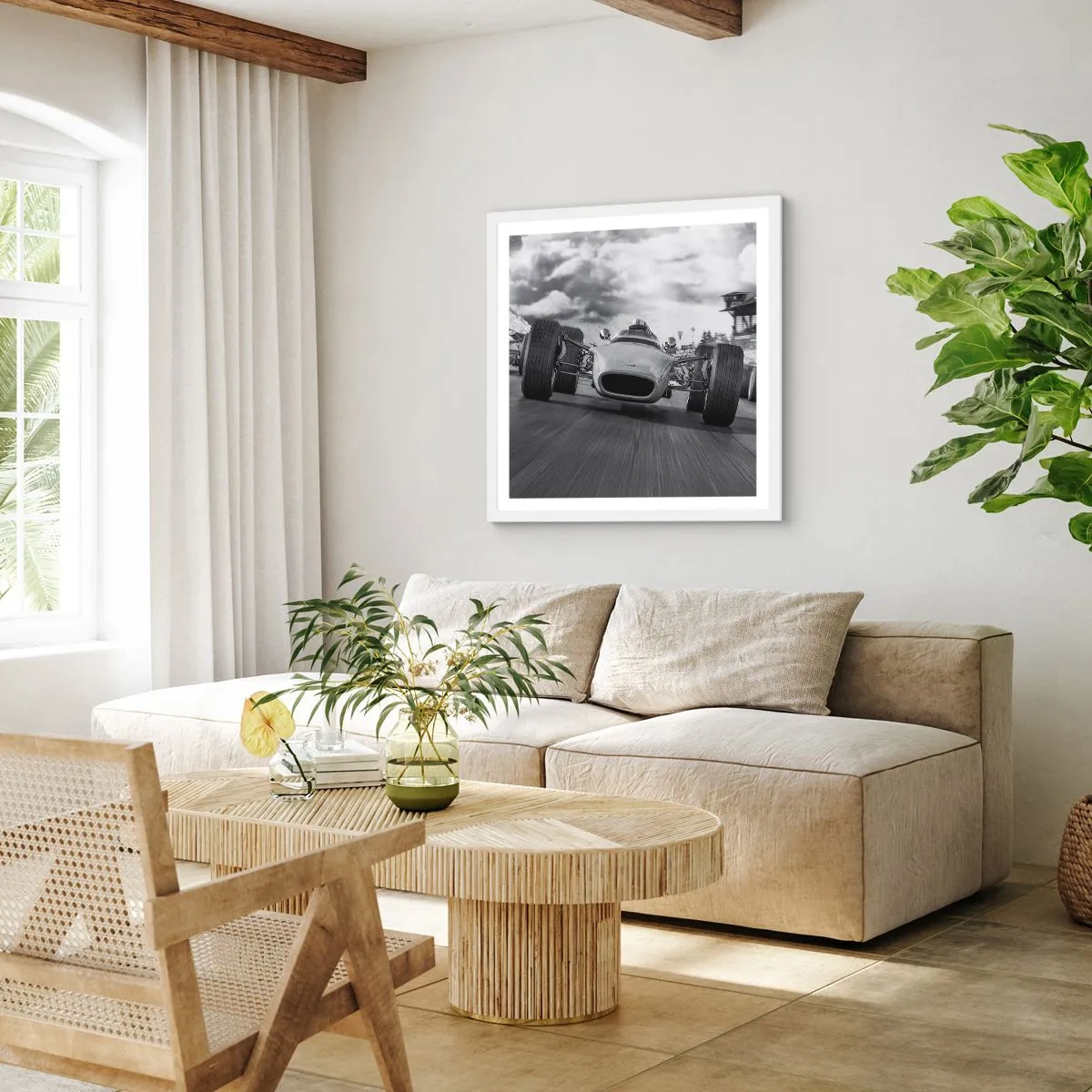 Affiche dans un cadre blanc - Poster - Puissance! - 60x60 cm