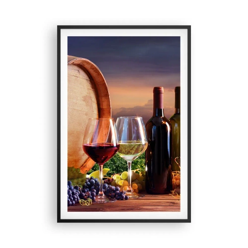 Affiche dans un cadre noir - Poster - Ici la vie a du goût - 61x91 cm