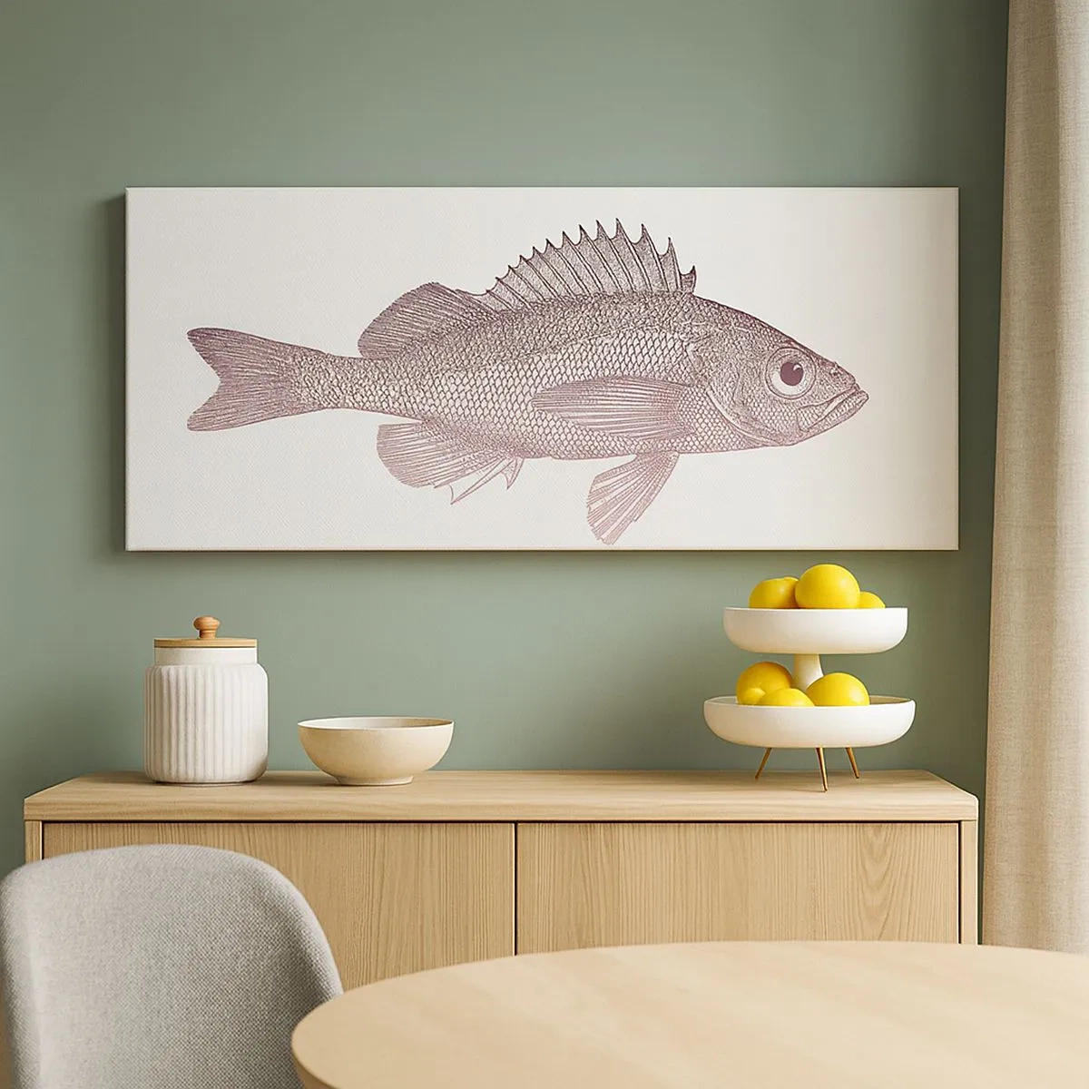 Impression sur toile - Image sur toile - Poisson aux grands yeux - 100x40 cm
