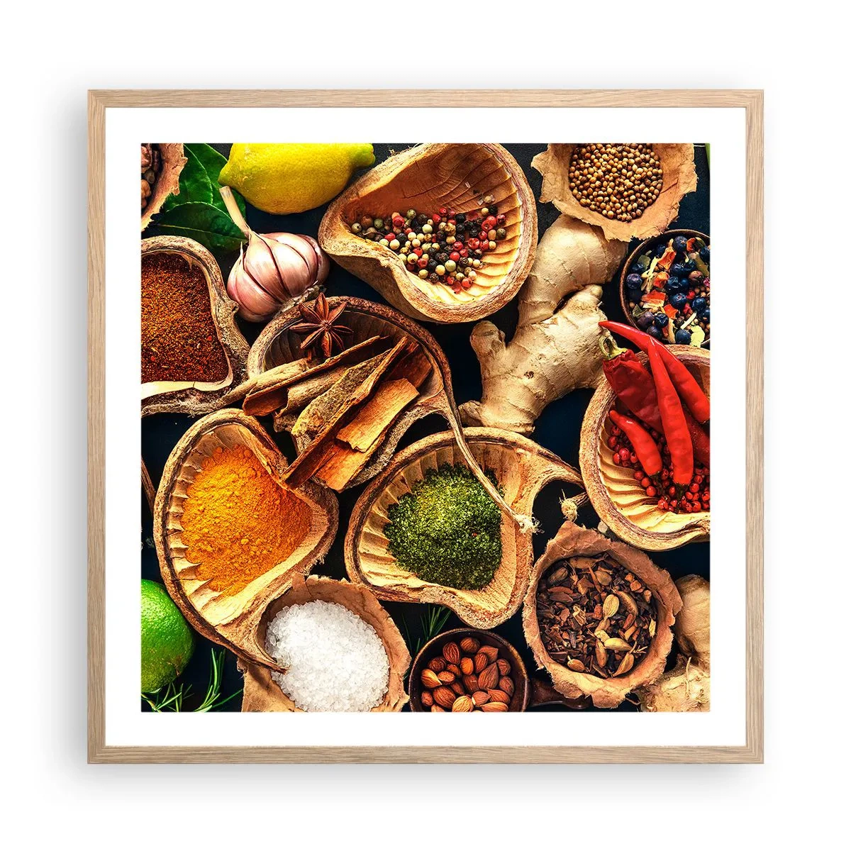 Affiche dans un chêne clair - Poster - Prends ce que tu veux - 60x60 cm