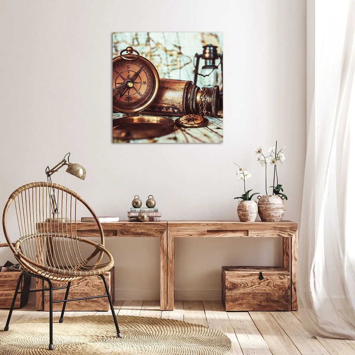 Impression sur toile - Image sur toile - Une aventure de pirates dans les Caraïbes vous attend - 30x30 cm