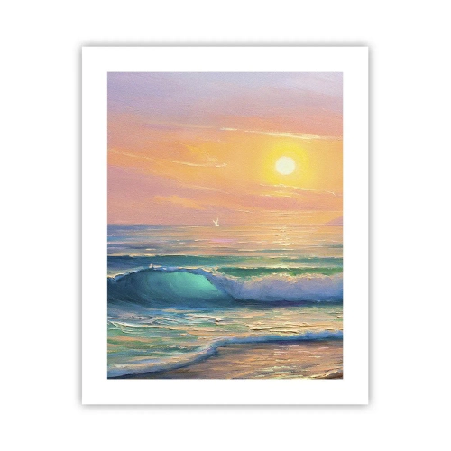 Affiche - Poster - Le chant turquoise des vagues - 40x50 cm