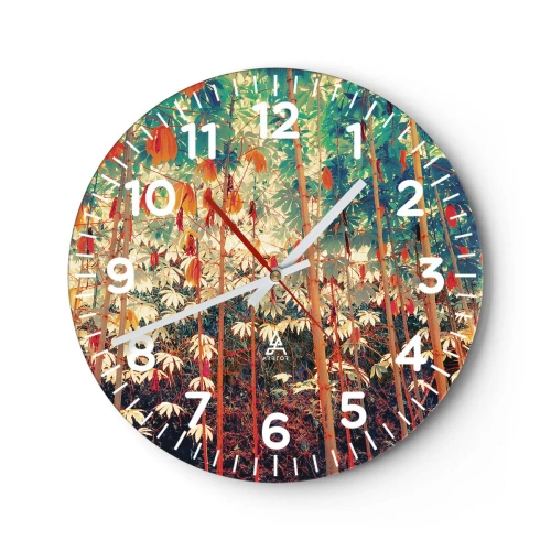 Horloge murale - Pendule murale - La vie secrète des feuilles - 30x30 cm