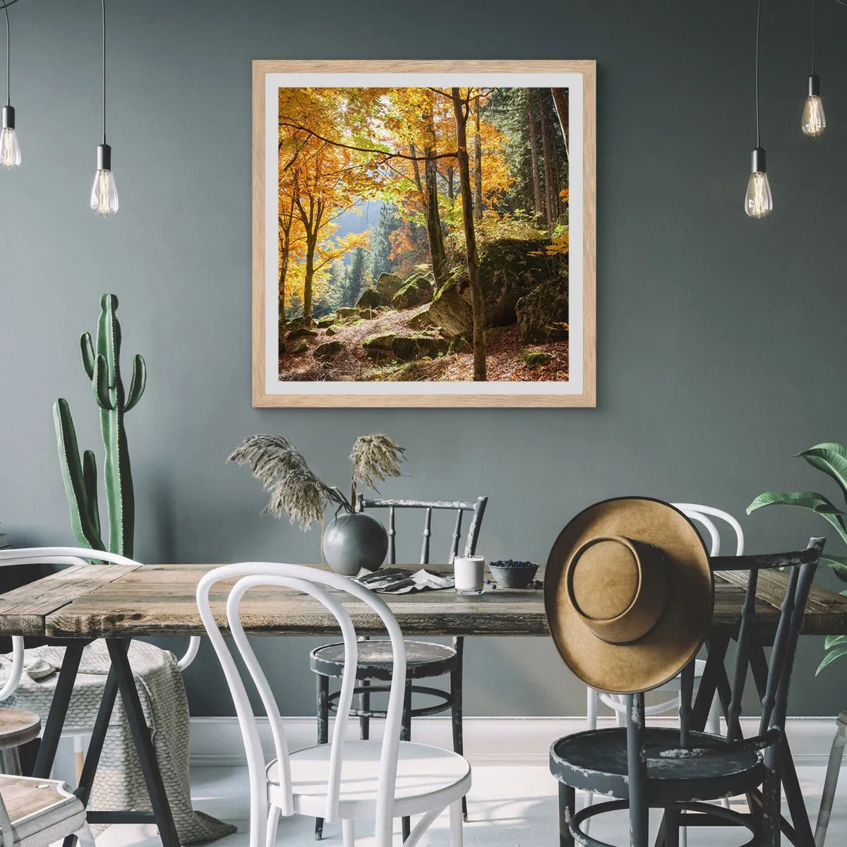 Affiche dans un chêne clair - Poster - Il est temps de se détendre - 50x50 cm