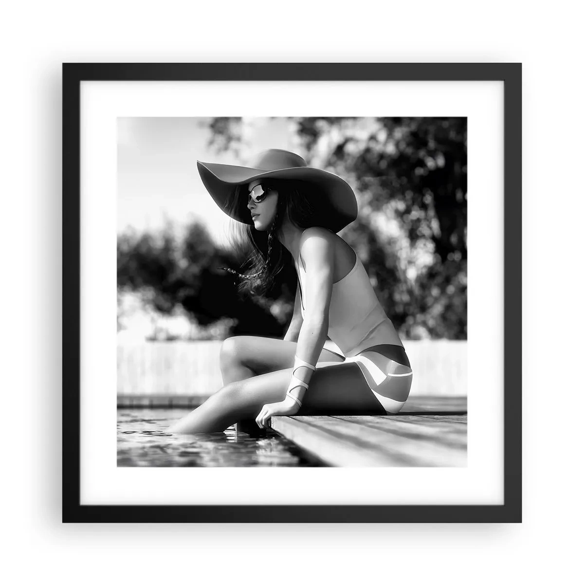 Affiche dans un cadre noir - Poster - Rêve d'été - 40x40 cm