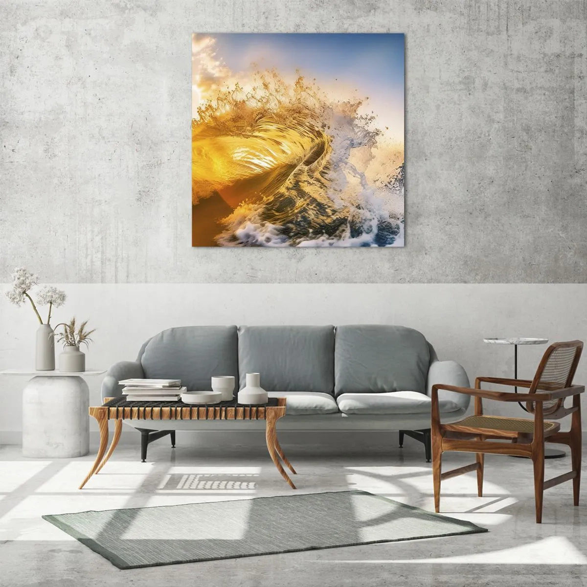 Impression sur verre - Image sur verre - S'amuser dans le sable - 40x40 cm