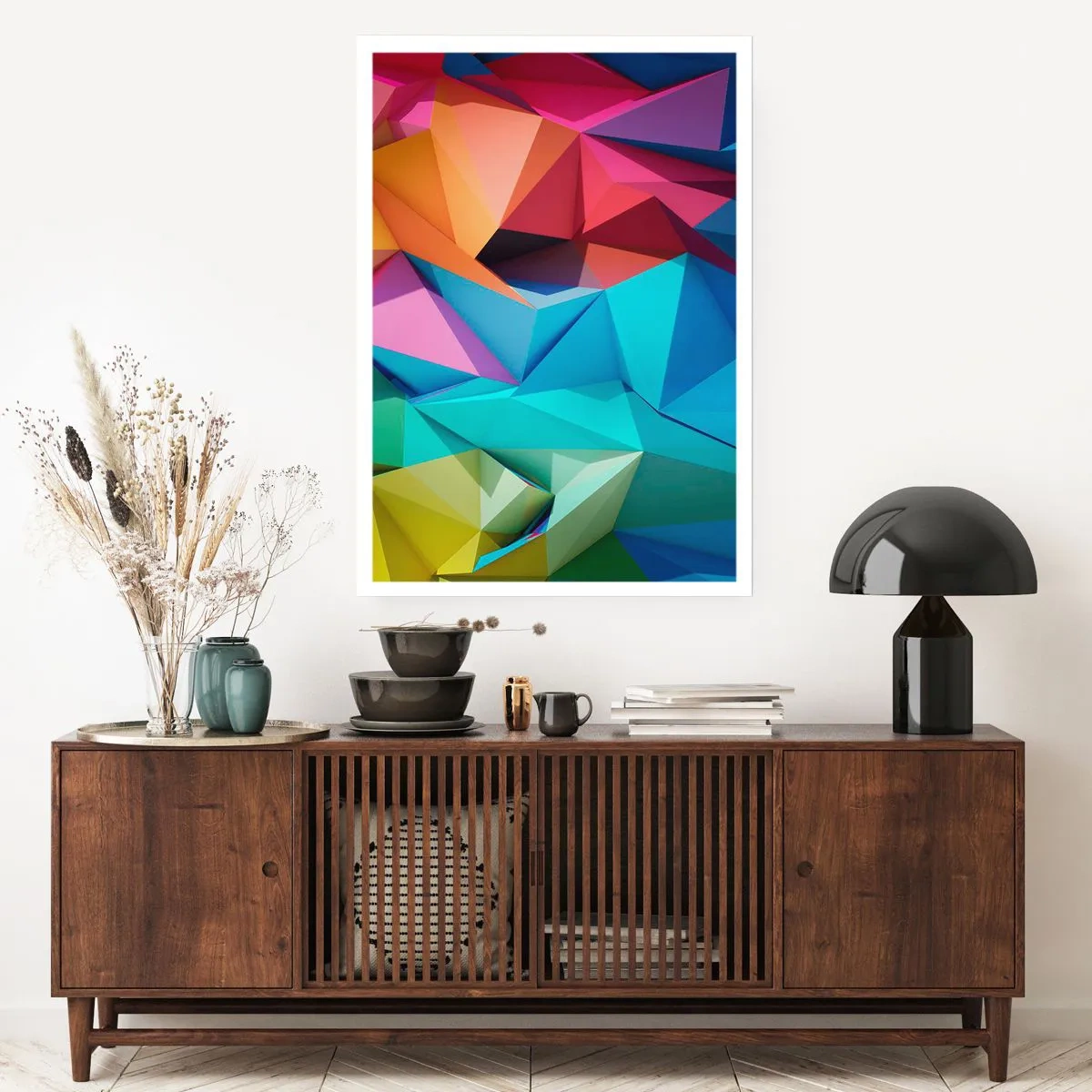 Affiche - Poster - Origami arc-en-ciel - 30x40 cm