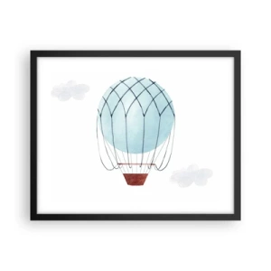 Affiche dans un cadre noir - Poster - Entièrement dans les nuages - 50x40 cm