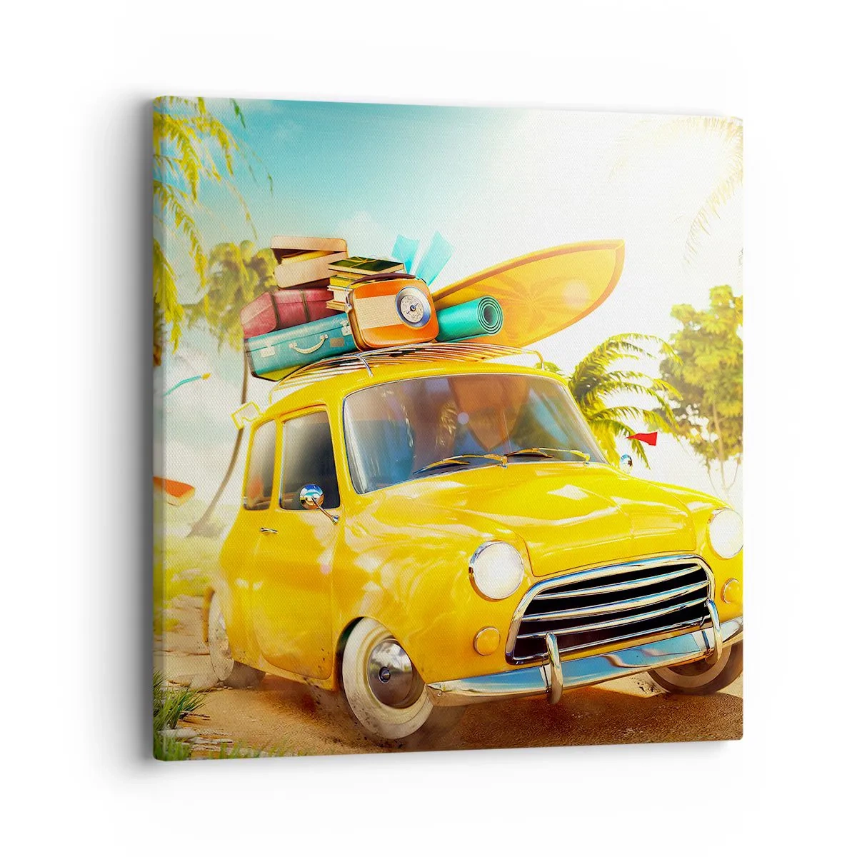 Impression sur toile - Image sur toile - Un voyage pour plus d'un sourire - 40x40 cm