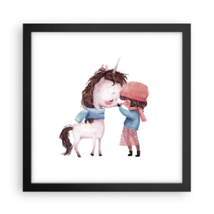 Affiche dans un cadre noir - Poster - Histoire d'hiver - 30x30 cm