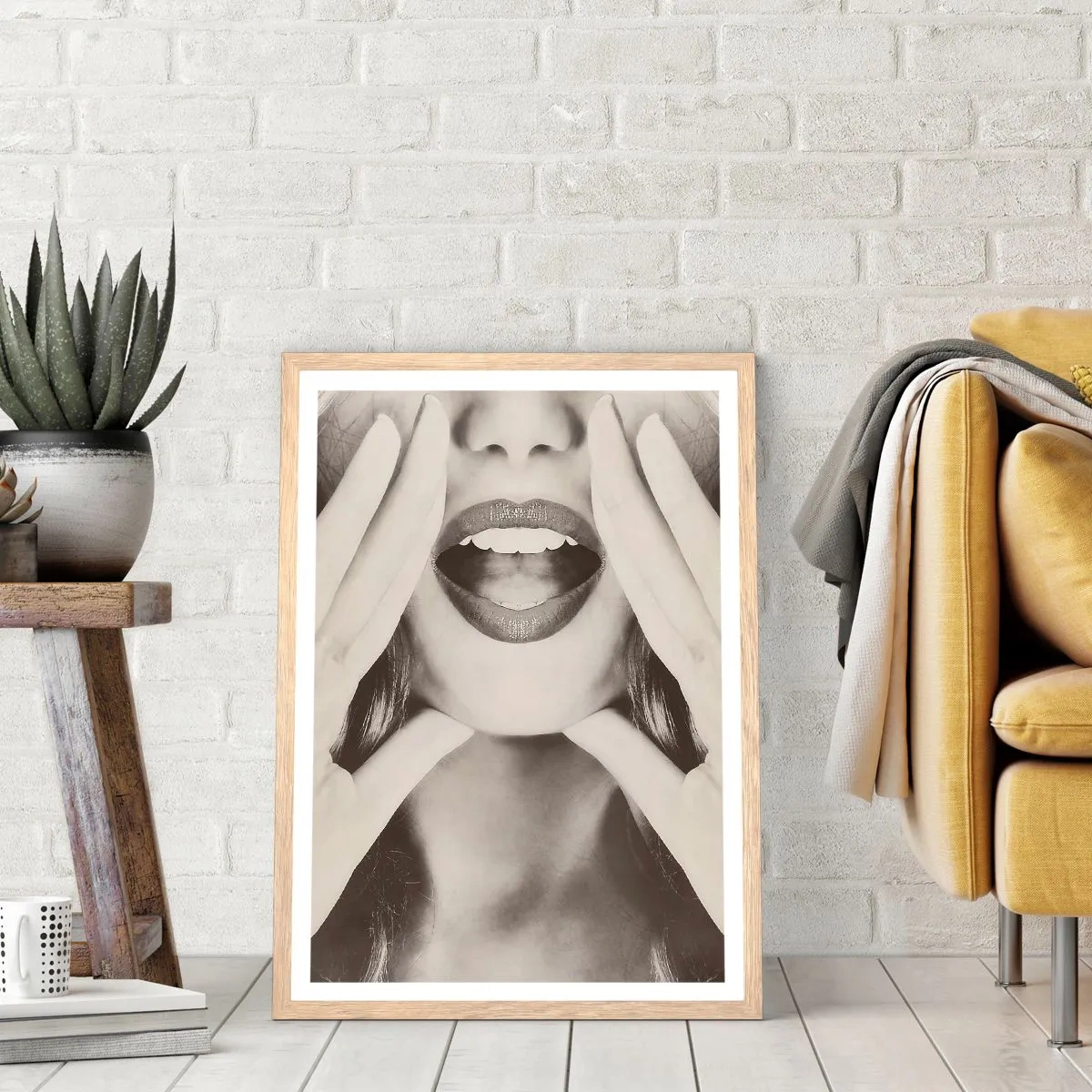 Affiche dans un chêne clair - Poster - J'arrive! - 30x40 cm