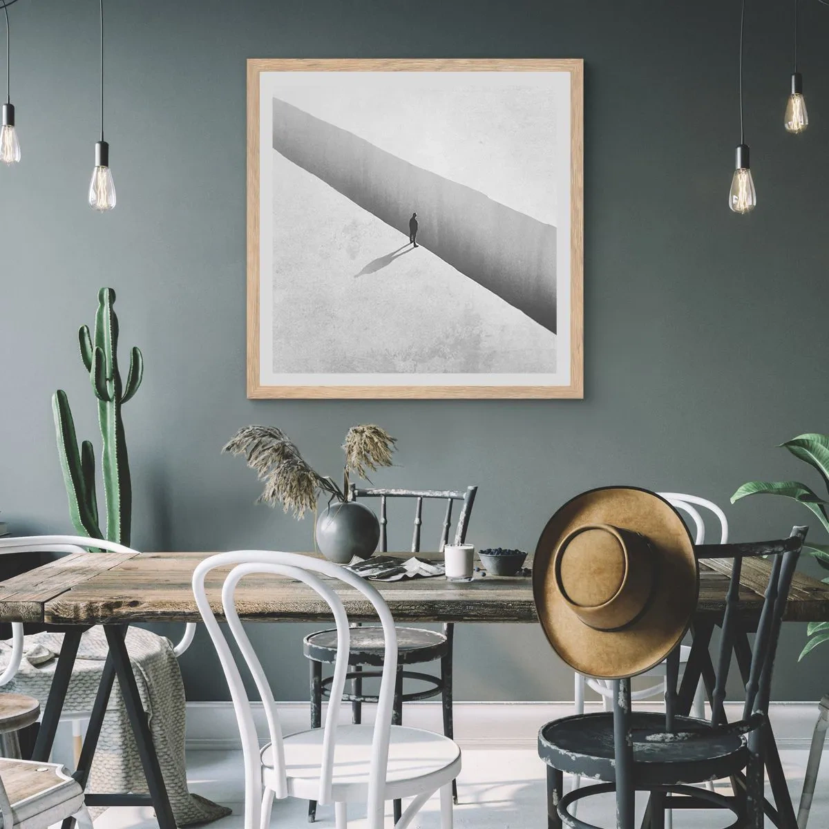 Affiche dans un chêne clair - Poster - Un objectif clair - 60x60 cm