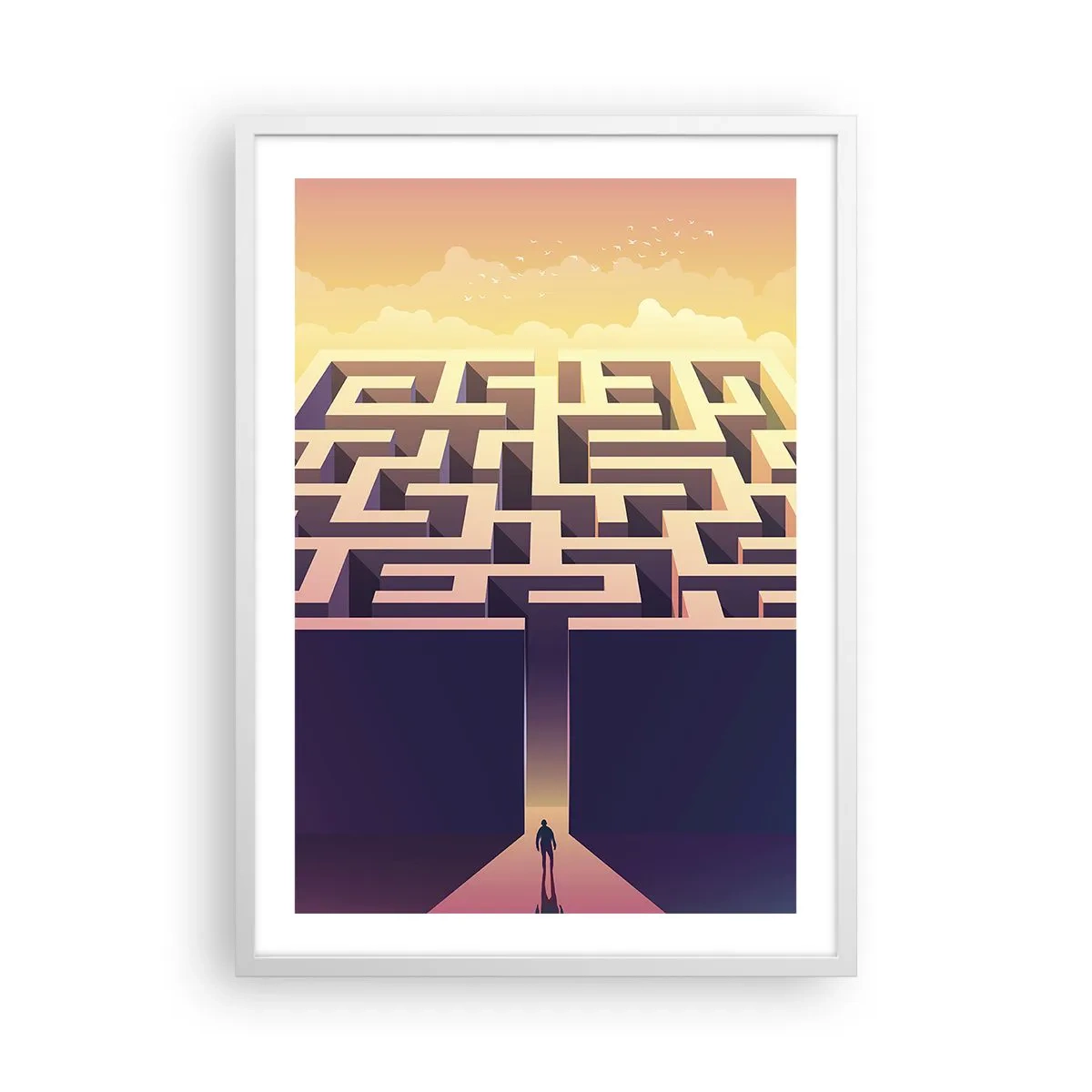 Affiche dans un cadre blanc - Poster - Le temps de la décision - 50x70 cm