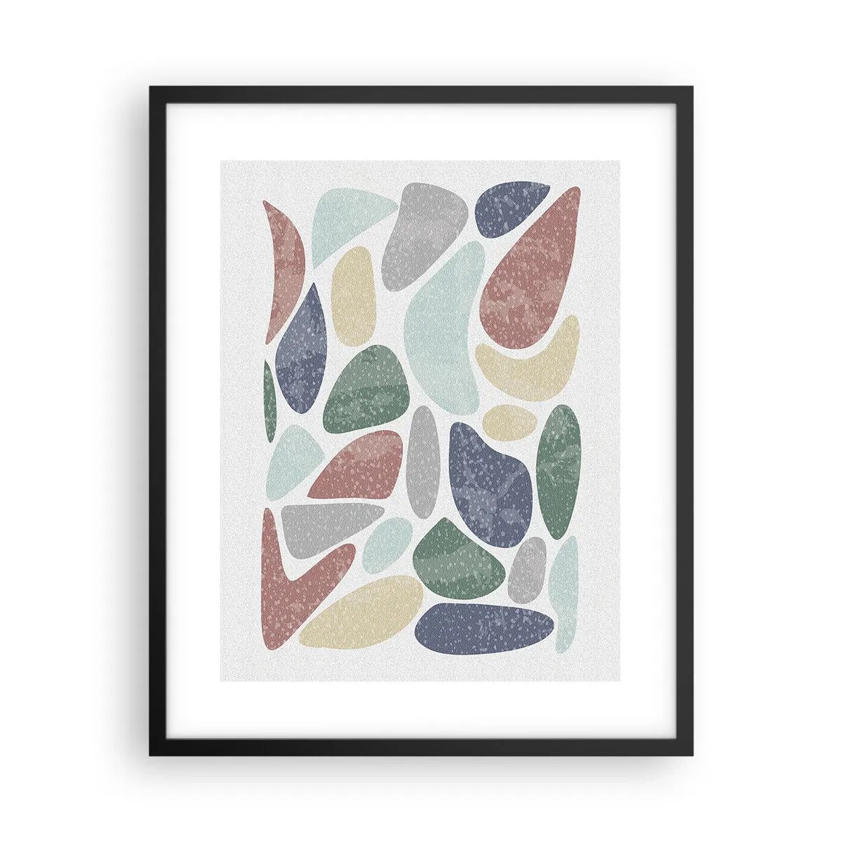 Affiche dans un cadre noir - Poster - Une mosaïque de couleurs poudrées - 40x50 cm