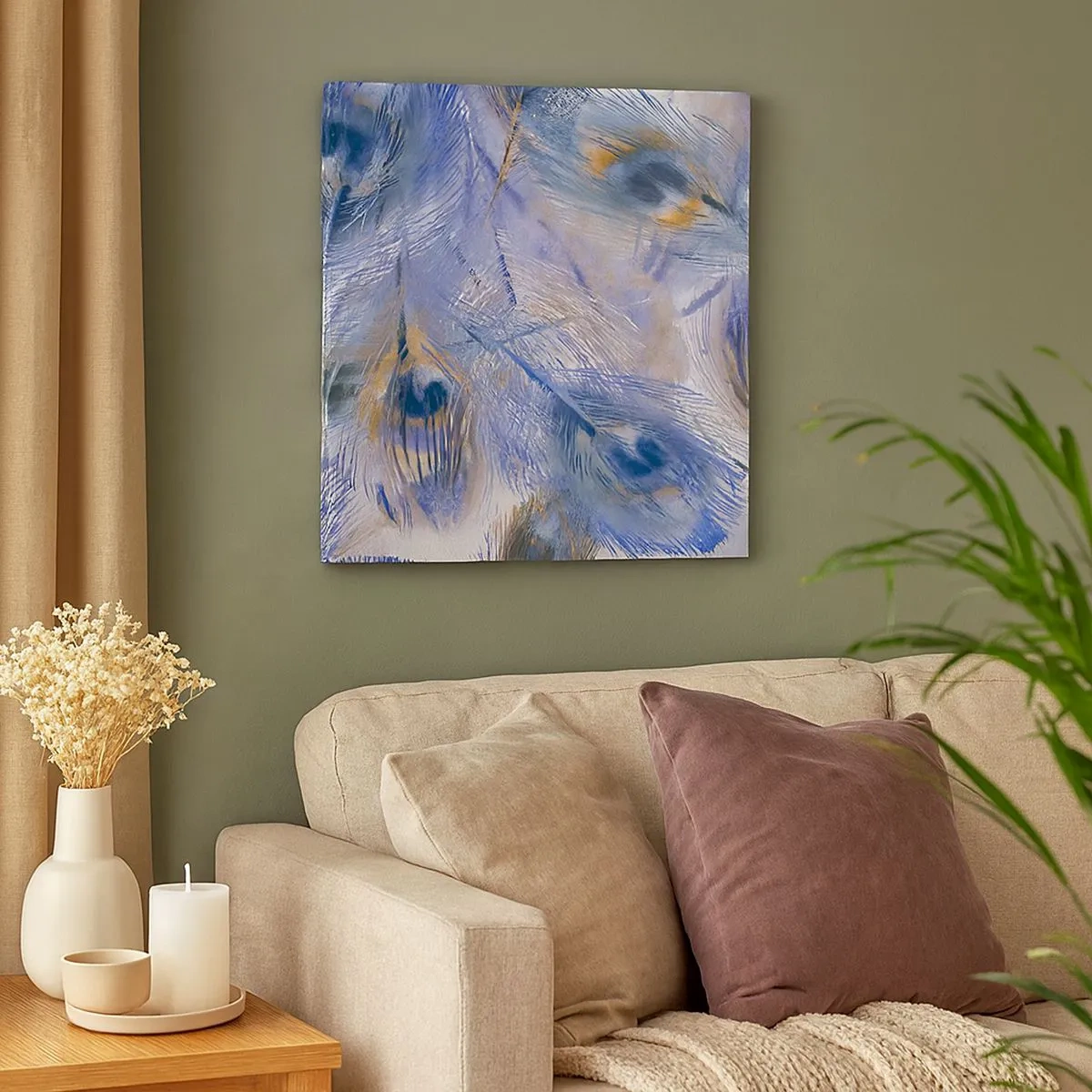 Impression sur toile - Image sur toile - Composition de paon - 30x30 cm