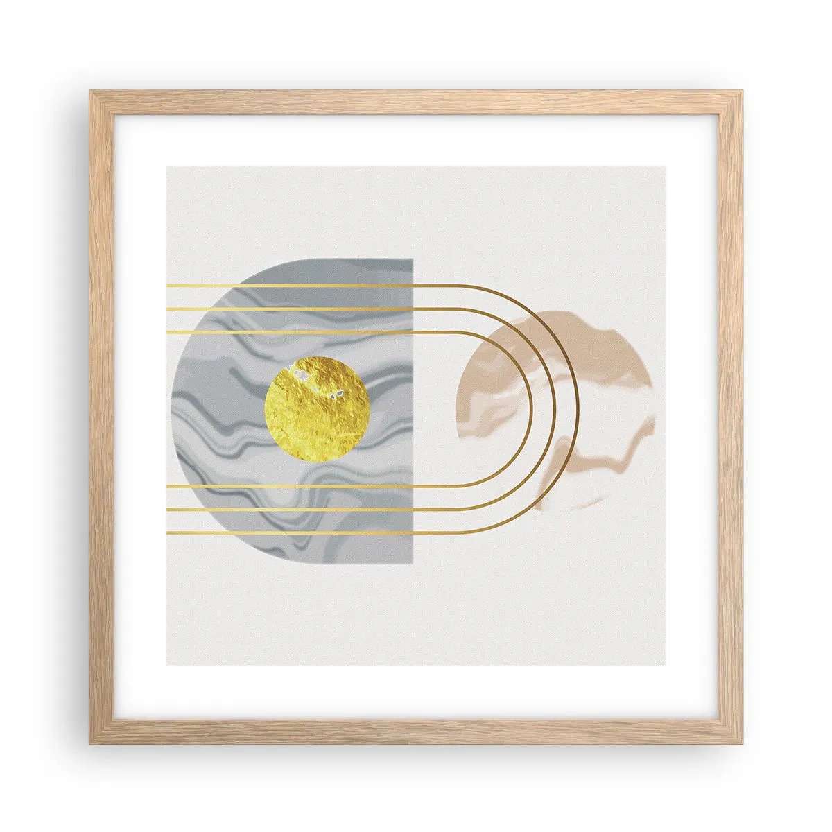 Affiche dans un chêne clair - Poster - Clareté et brillance - 40x40 cm