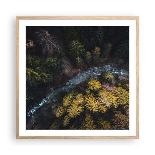 Affiche dans un chêne clair - Poster - De plus en plus vite - 60x60 cm