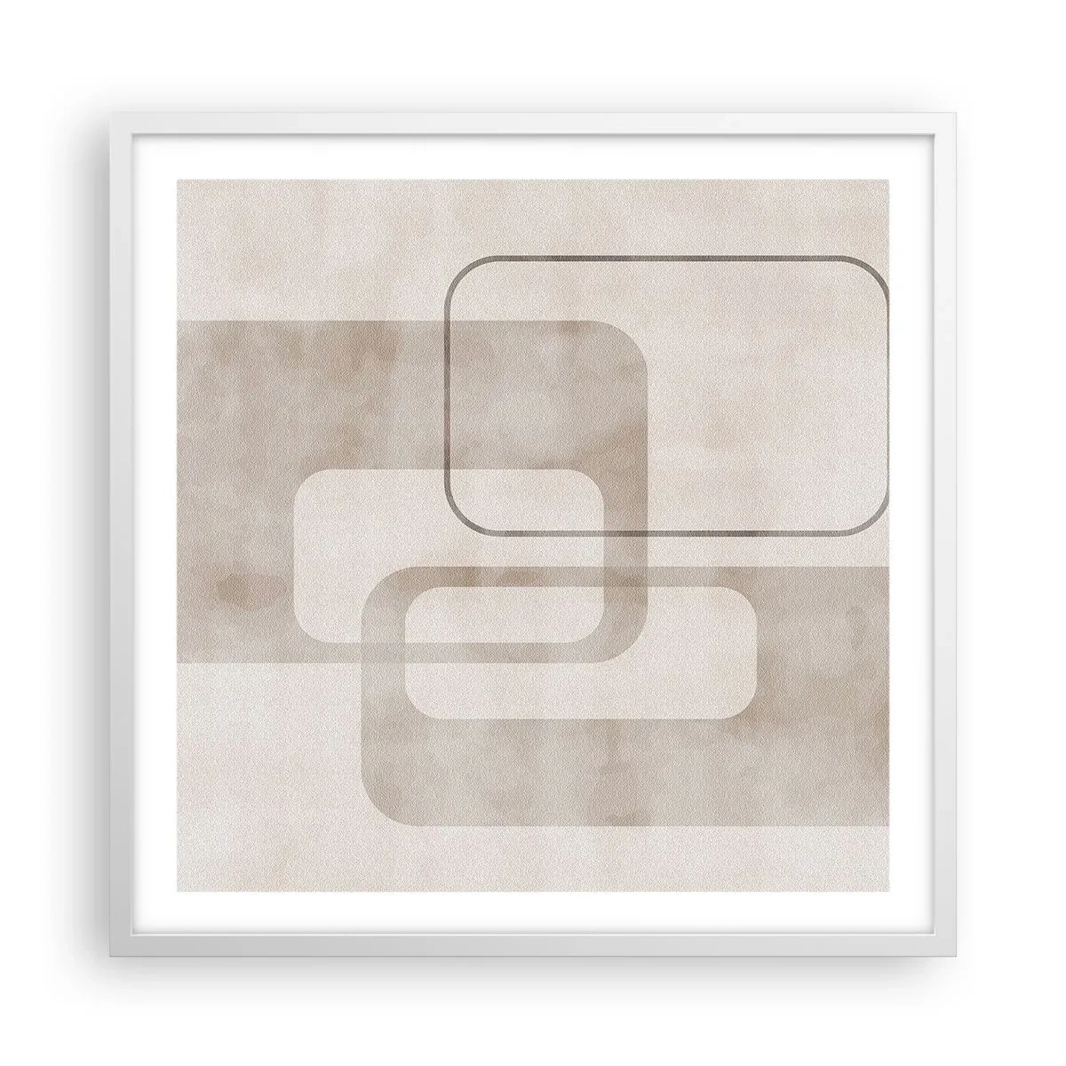 Affiche dans un cadre blanc - Poster - Fugue géométrique - 60x60 cm