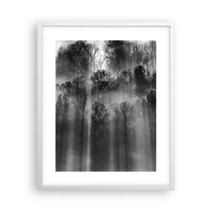 Affiche dans un cadre blanc - Poster - Dans les flots de lumière - 40x50 cm