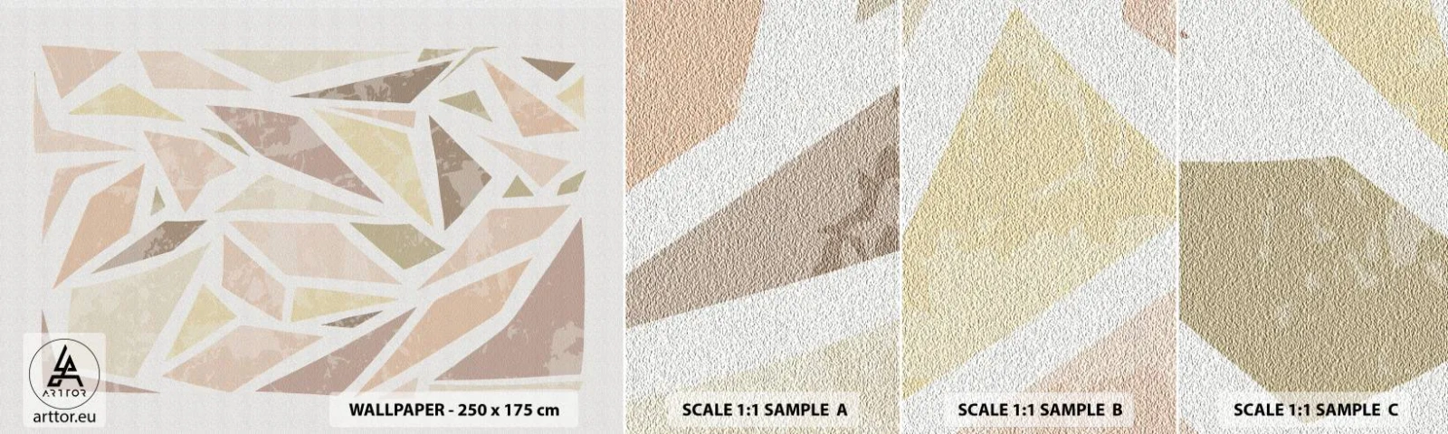 Échantillon De Papier Peint Standard Eco - Composition de vitraux - Minimalisme, Pastel, Bohème - 100x30 cm