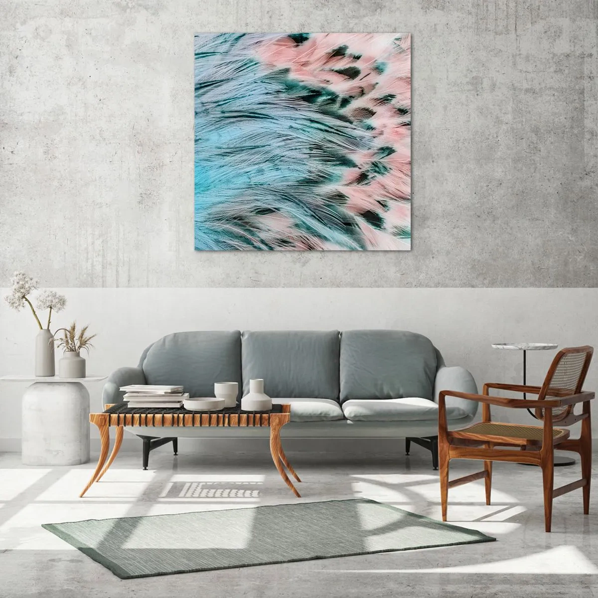 Impression sur verre - Image sur verre - Duvet rose saphir - 70x70 cm