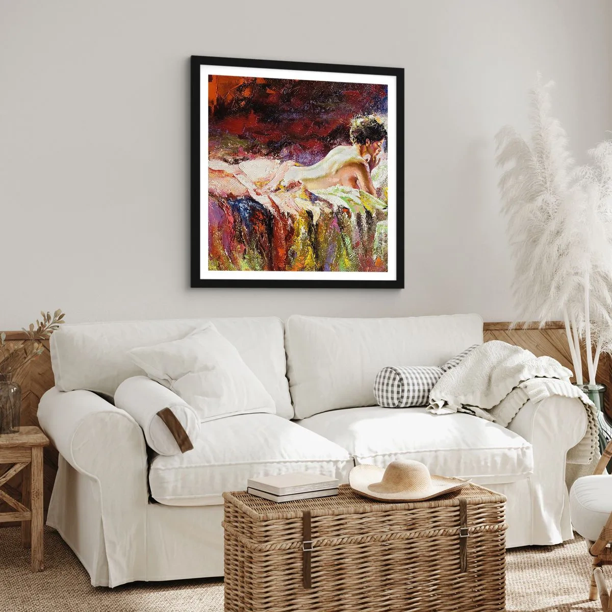 Affiche dans un cadre noir - Poster - Vénus en pensée - 40x40 cm