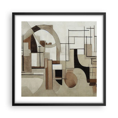 Affiche dans un cadre noir - Poster - Paysage urbain 2.0 - 50x50 cm