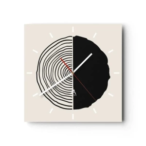 Horloge murale - Pendule murale - Moitié-moitié - 40x40 cm