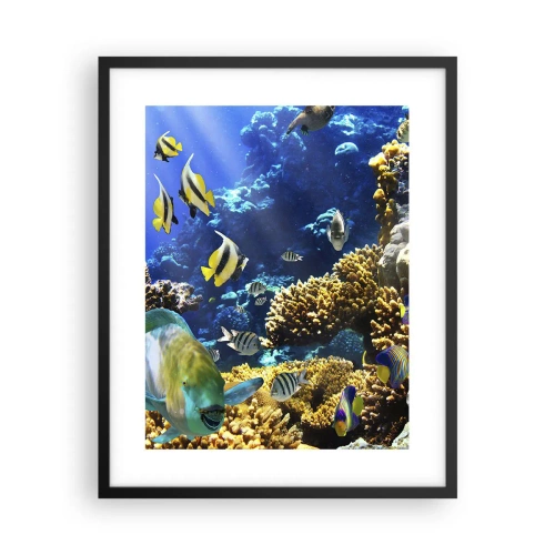 Affiche dans un cadre noir - Poster - Beaucoup de circulation sur la route des vacances - 40x50 cm